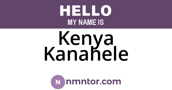 Kenya Kanahele