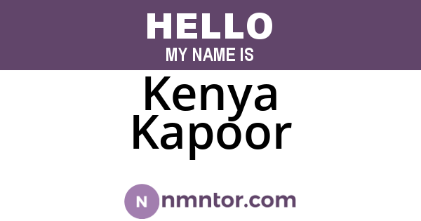 Kenya Kapoor