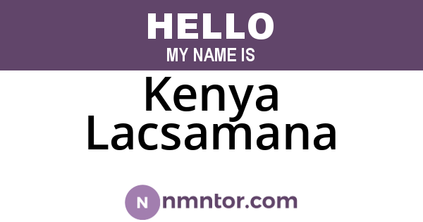 Kenya Lacsamana