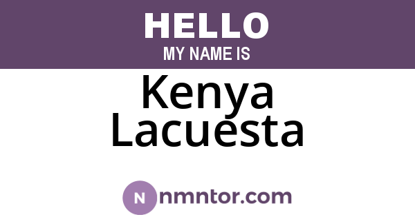 Kenya Lacuesta