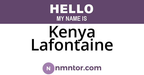 Kenya Lafontaine