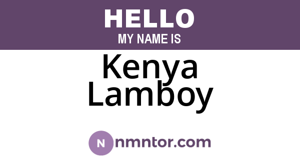 Kenya Lamboy