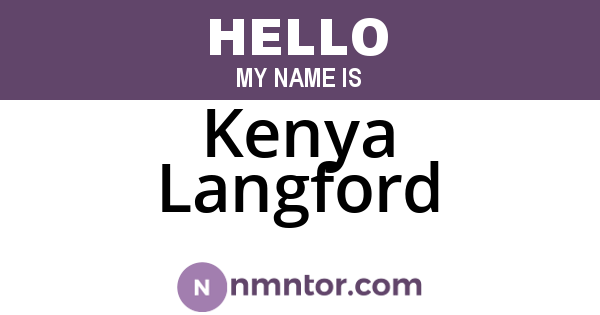 Kenya Langford