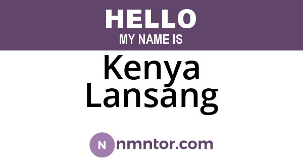 Kenya Lansang