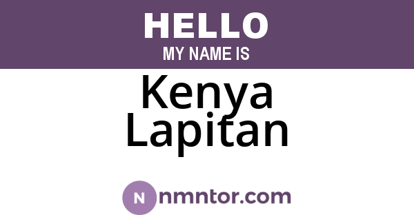 Kenya Lapitan