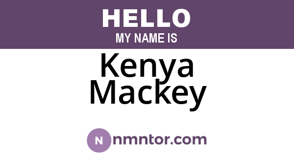 Kenya Mackey