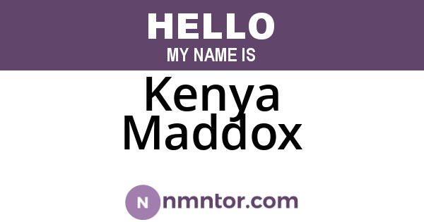 Kenya Maddox
