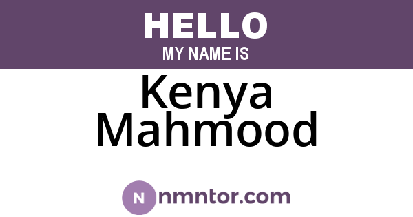 Kenya Mahmood