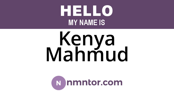 Kenya Mahmud