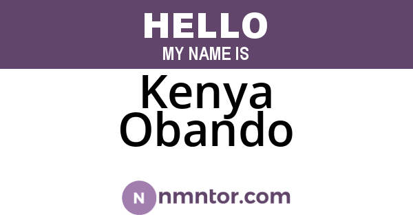Kenya Obando