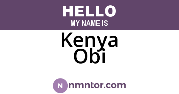 Kenya Obi