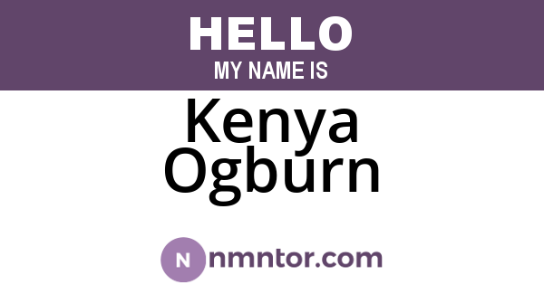 Kenya Ogburn