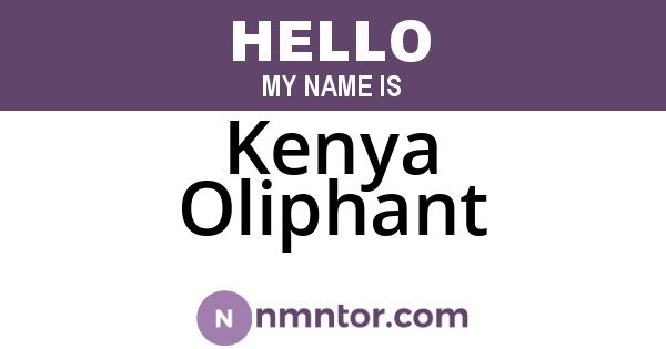 Kenya Oliphant
