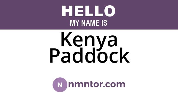 Kenya Paddock