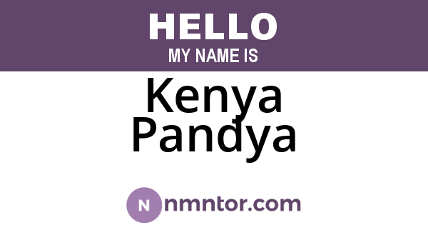 Kenya Pandya