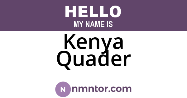 Kenya Quader
