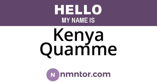 Kenya Quamme