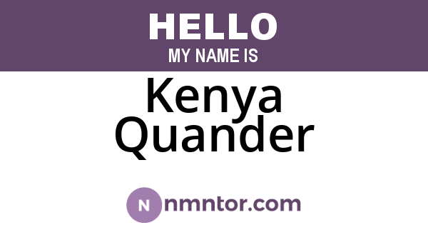 Kenya Quander