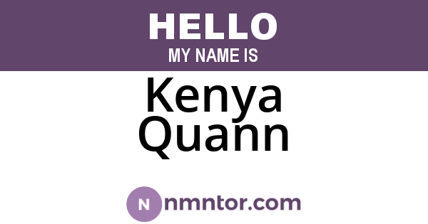 Kenya Quann