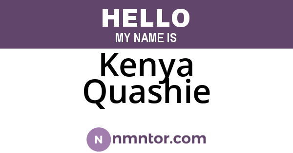 Kenya Quashie