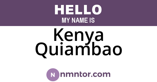 Kenya Quiambao