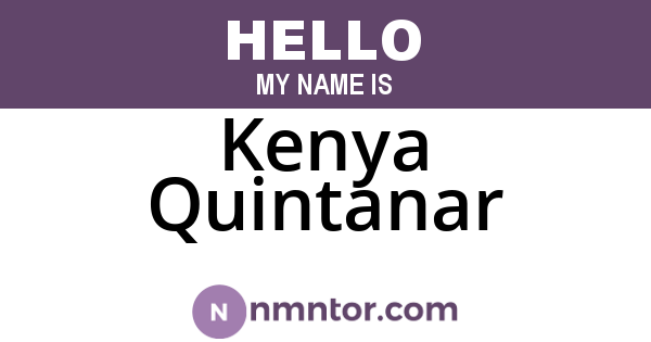 Kenya Quintanar