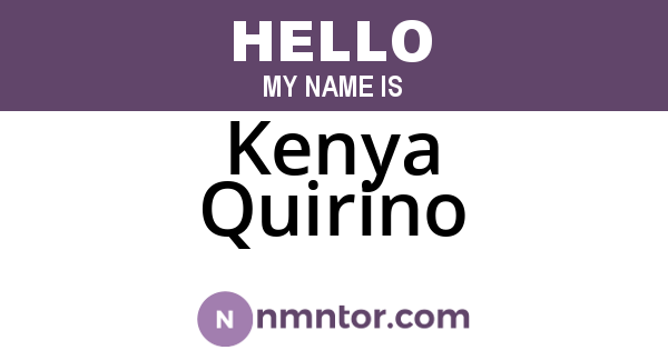 Kenya Quirino