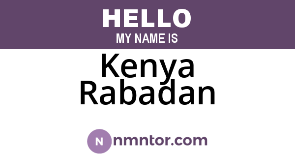 Kenya Rabadan