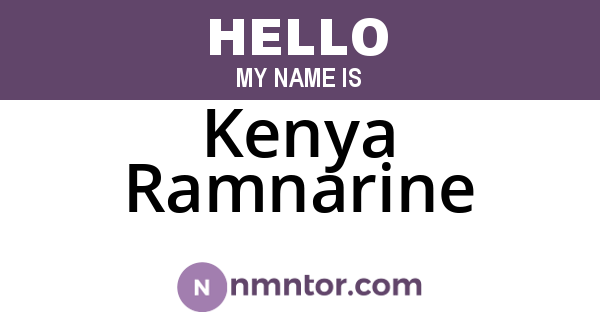 Kenya Ramnarine
