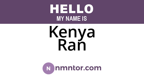 Kenya Ran