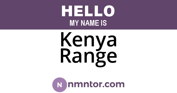 Kenya Range