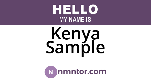 Kenya Sample