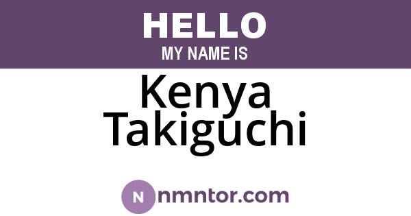 Kenya Takiguchi
