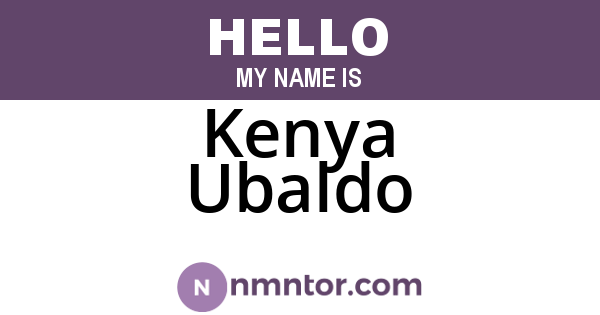 Kenya Ubaldo