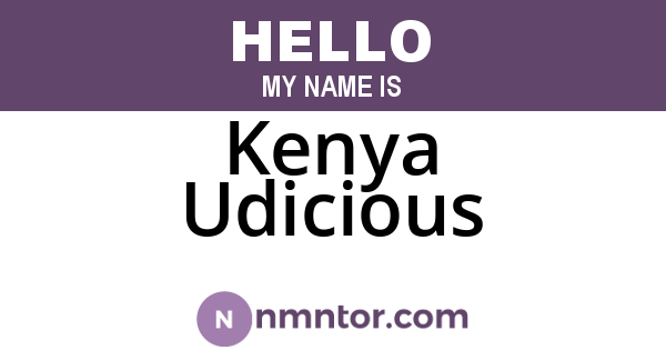 Kenya Udicious