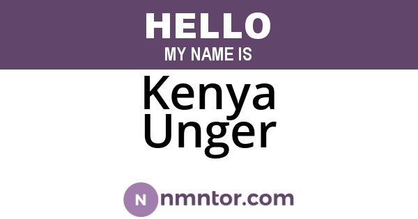 Kenya Unger