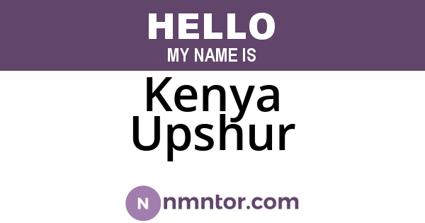 Kenya Upshur