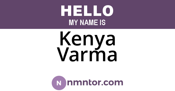 Kenya Varma