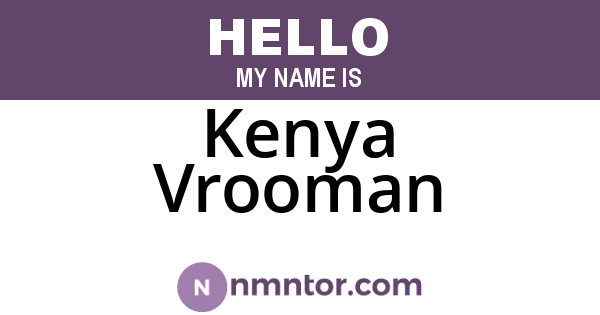 Kenya Vrooman