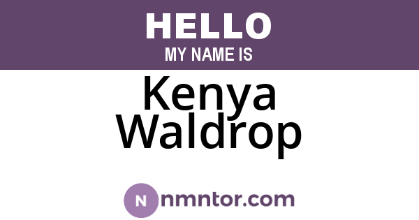 Kenya Waldrop