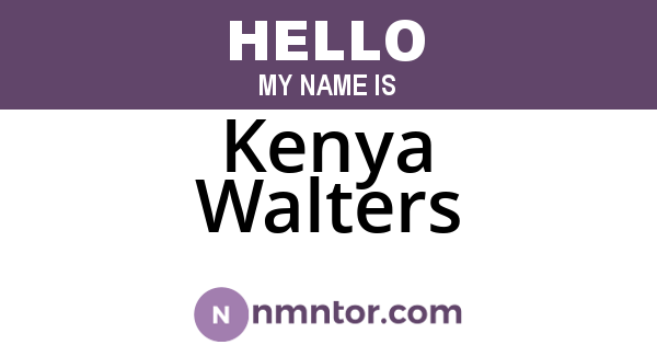 Kenya Walters