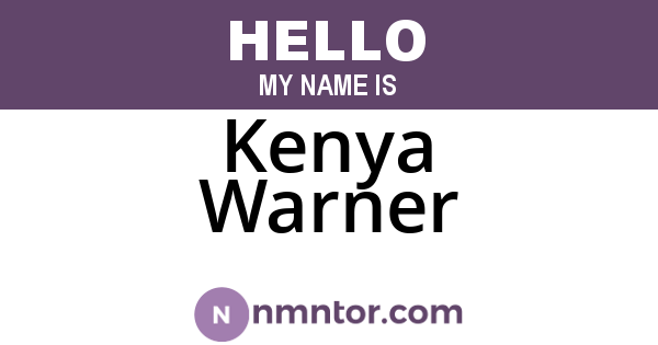 Kenya Warner