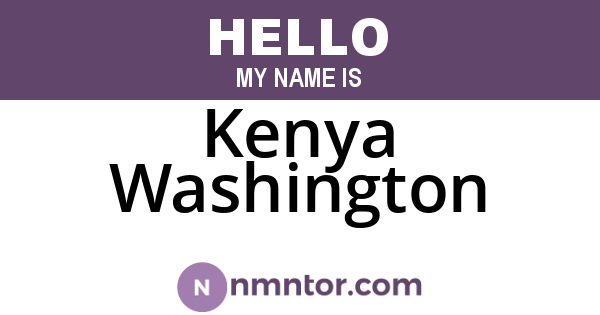 Kenya Washington