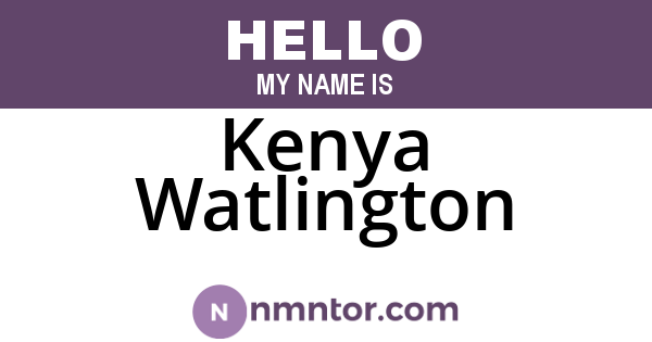 Kenya Watlington