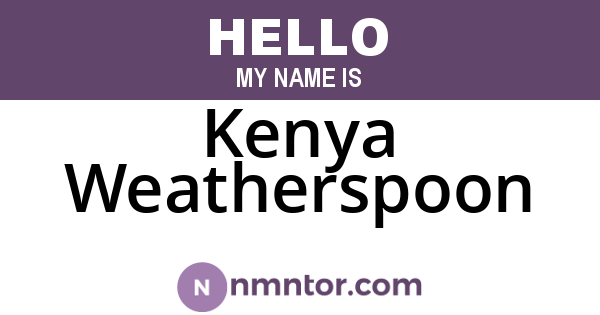 Kenya Weatherspoon