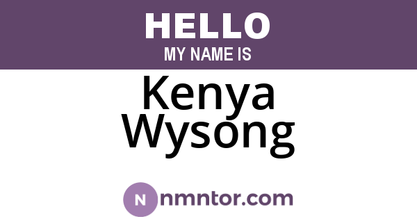 Kenya Wysong