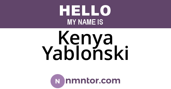 Kenya Yablonski