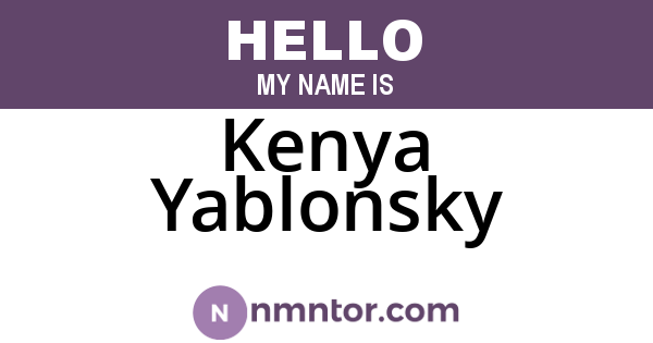 Kenya Yablonsky
