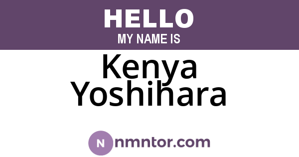 Kenya Yoshihara