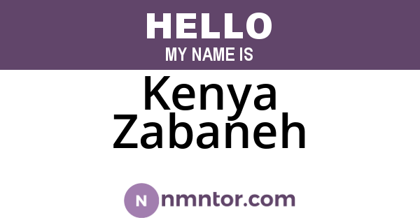Kenya Zabaneh